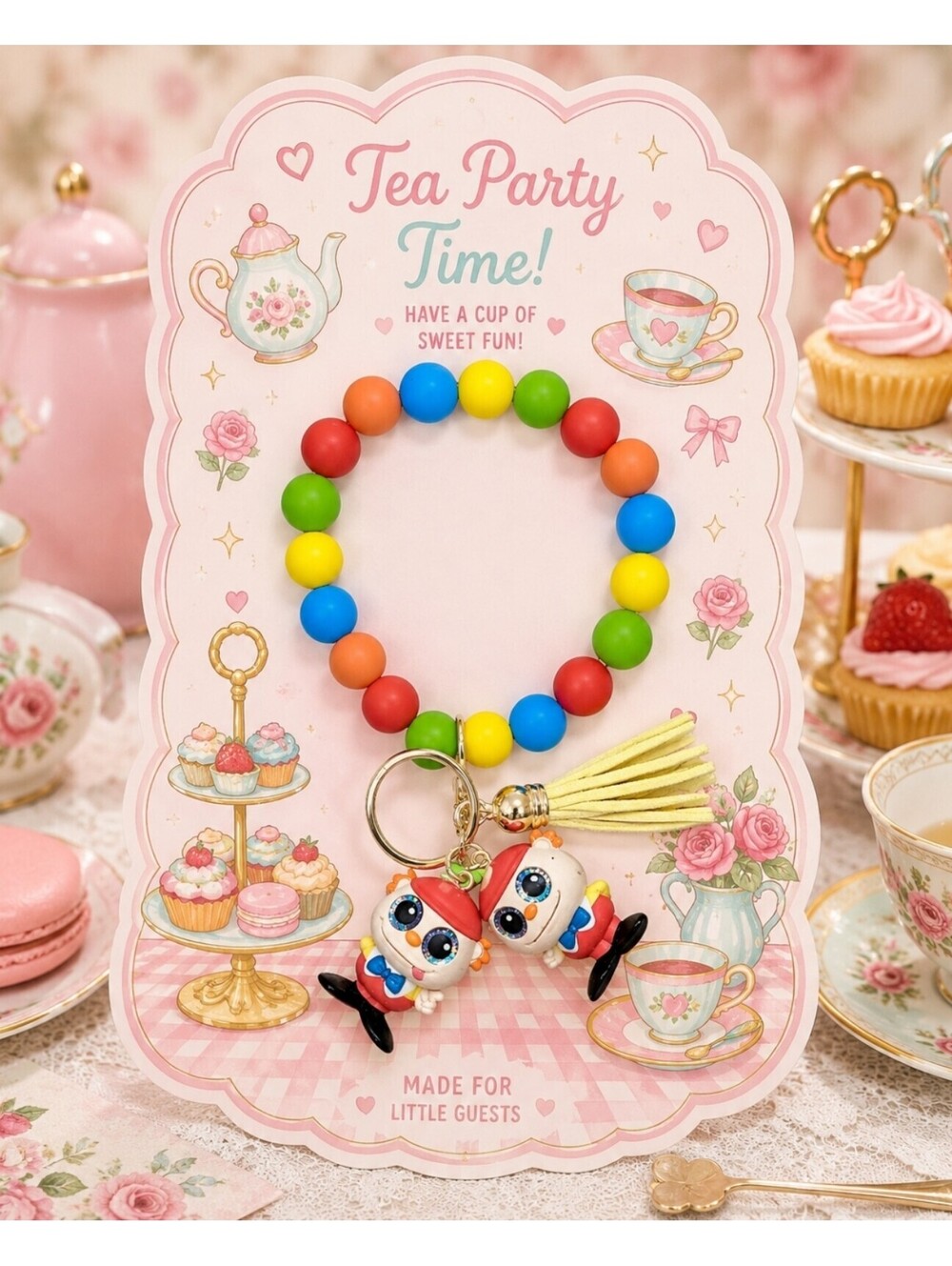 Disney Alice in Wonderland Tweedle Dee & Tweedle Dum Bracelet Keychain Accessory